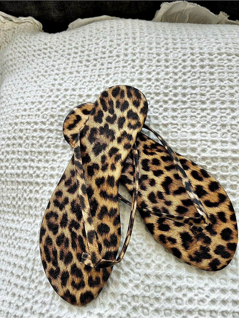 Leopard Print Flat Sandals Brown & Black US 8 Never worn